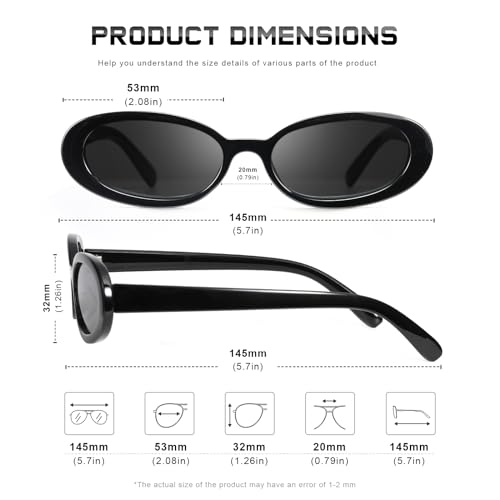Retro Oval Sunglasses UV400 Protection 90s Style Driving