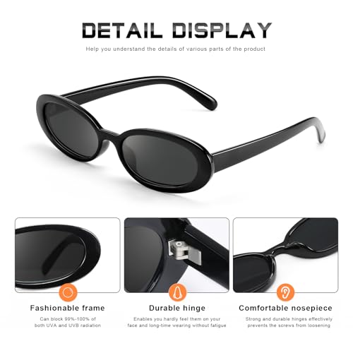 Retro Oval Sunglasses UV400 Protection 90s Style Driving