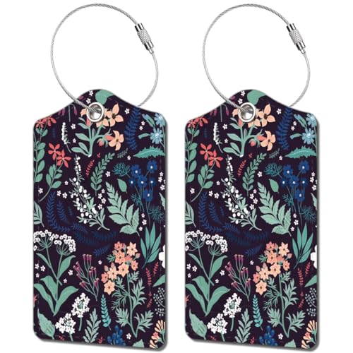 Set of 2 Cute Leather Luggage ID Tags