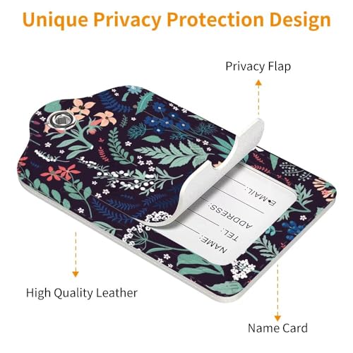 Set of 2 Cute Leather Luggage ID Tags