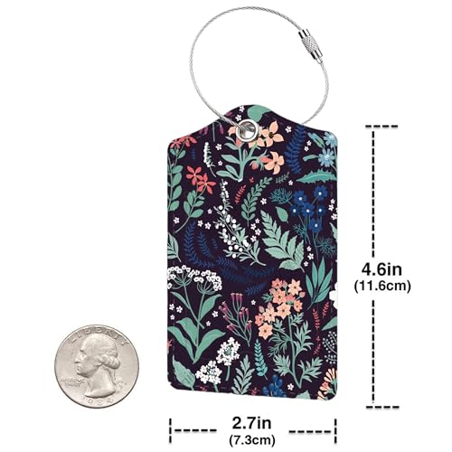 Set of 2 Cute Leather Luggage ID Tags