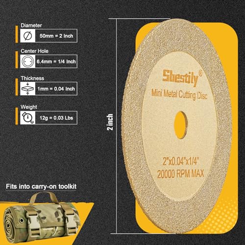 Sbestily 2" Diamond Cut Off Wheel Set with Mandrel