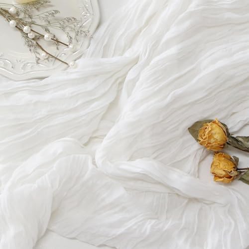 White Gauze Table Runner for Wedding Centerpiece Decor