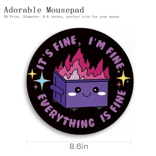 Cute Dumpster Fire Mouse Pad for Desk Gaming