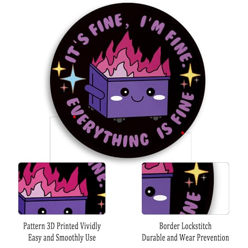 Cute Dumpster Fire Mouse Pad for Desk Gaming