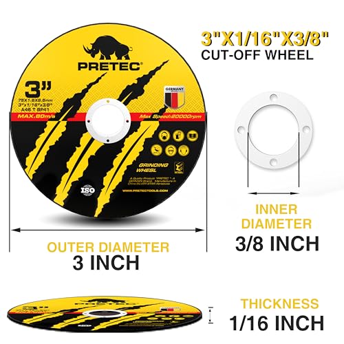 3" Cut-Off Wheel Kit for Die Grinder, 55 Pcs