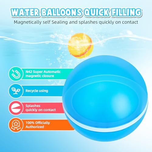 6-Pack Reusable Water Balloons with Mesh Bag