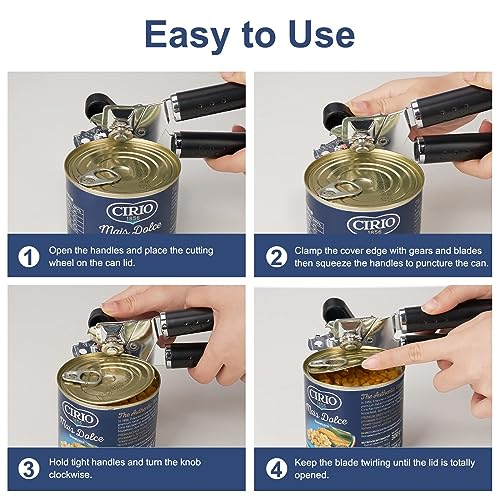 Stainless Steel Manual Can Opener - Senior-Friendly Comfort