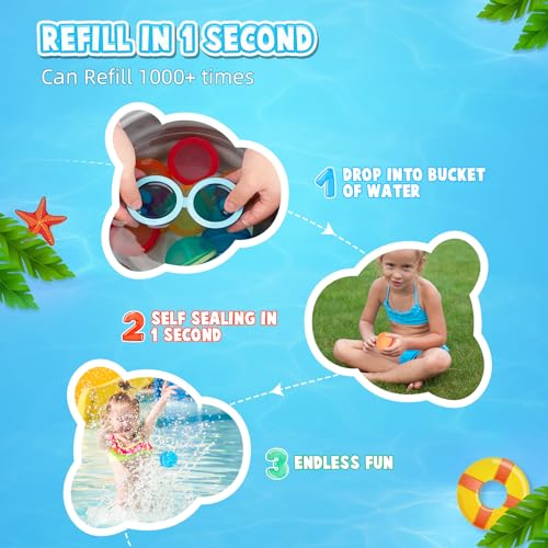 6-Pack Reusable Water Balloons with Mesh Bag