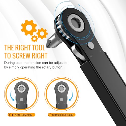 90 Degree Offset Ratcheting Screwdriver Set - Compact Profile