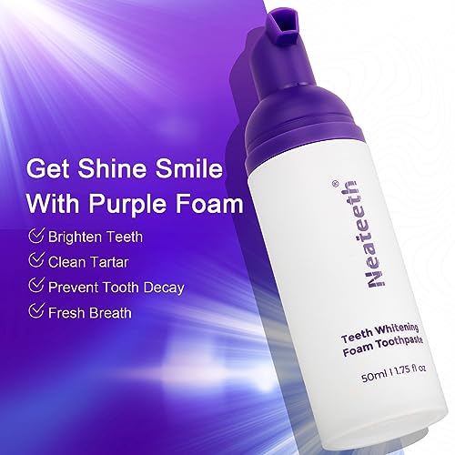 Purple Whitening Toothpaste, Stain Removal Foam Kit (50ml)
