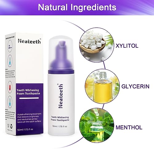 Purple Whitening Toothpaste, Stain Removal Foam Kit (50ml)