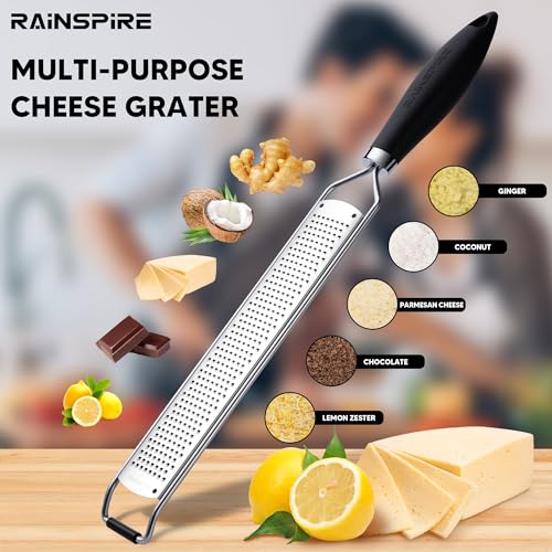 Rainspire Zester Grater with Handle - Stainless Steel