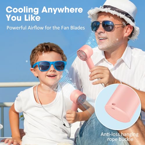 MTaoyac Rechargeable Handheld Fan with 4 Speeds Turb0