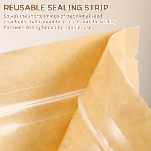 100 Small Seed Envelopes with Clear Window, Kraft Paper