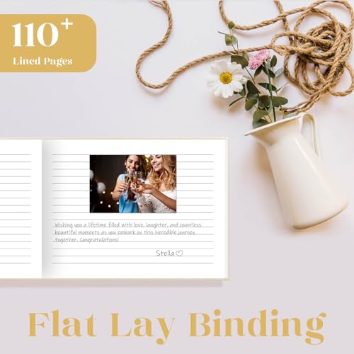 ZICPERY Elegant Wedding Guest Book - Hardcover Beige