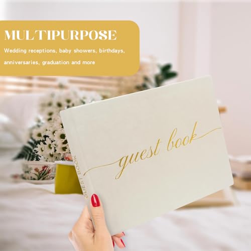 ZICPERY Elegant Wedding Guest Book - Hardcover Beige