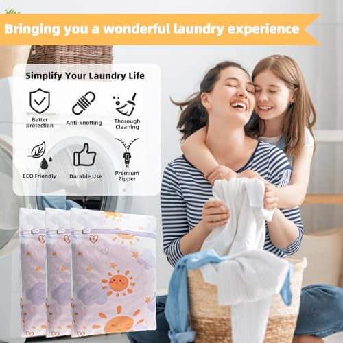3Pcs Mesh Laundry Bag Set with Premium Zipper