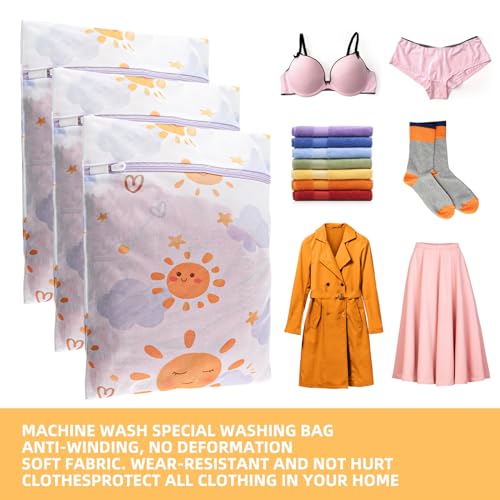 3Pcs Mesh Laundry Bag Set with Premium Zipper