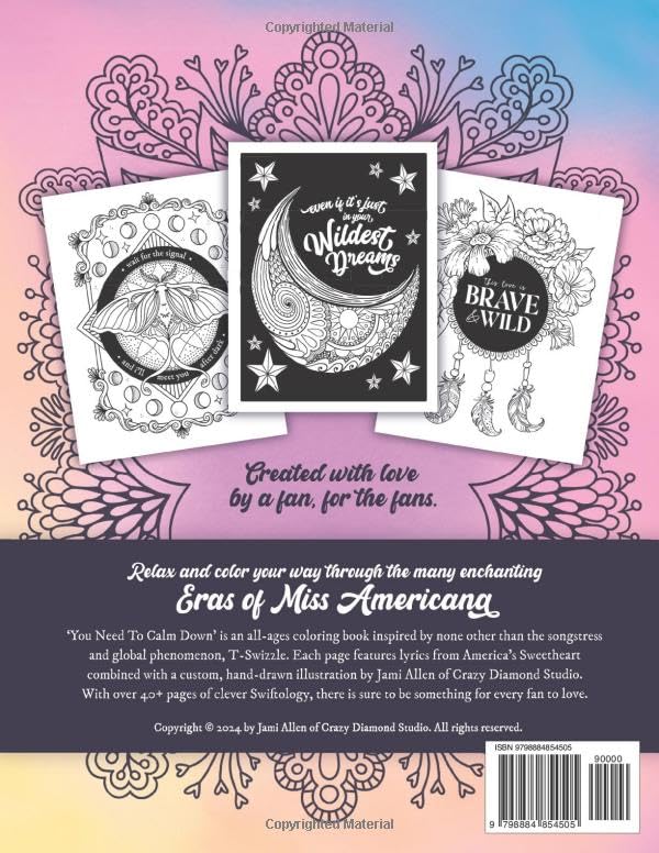 Calm Down Coloring Book: 45 Taylor Quotes & Patterns