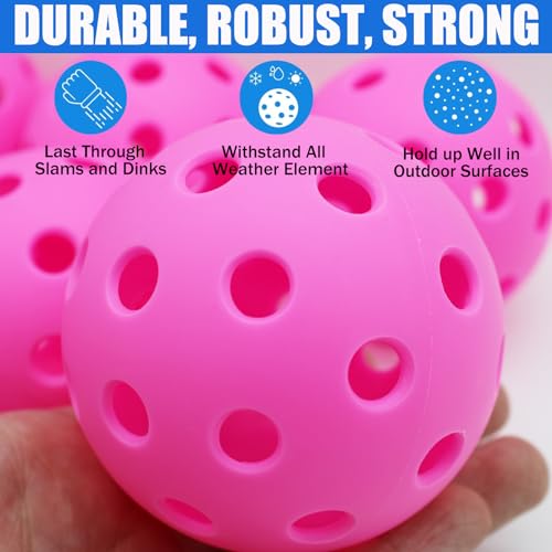 6 Pack High Elasticity Pink Pickleball Balls