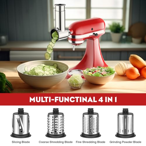 Stainless Steel Slicer Shredder Attachment for KitchenAid Mixer
