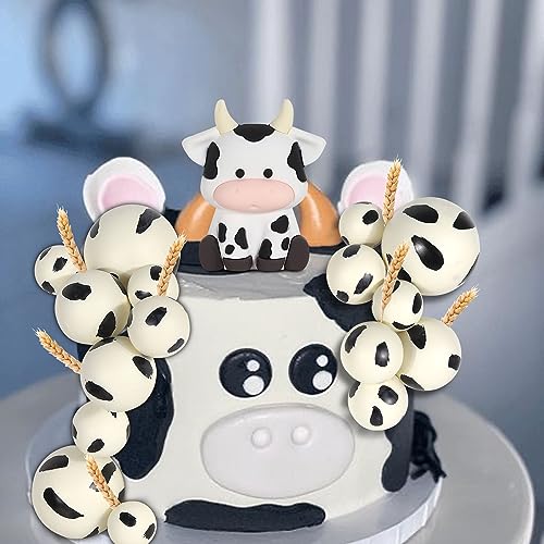 Cow Cake Topper Set for Kids Birthday Party