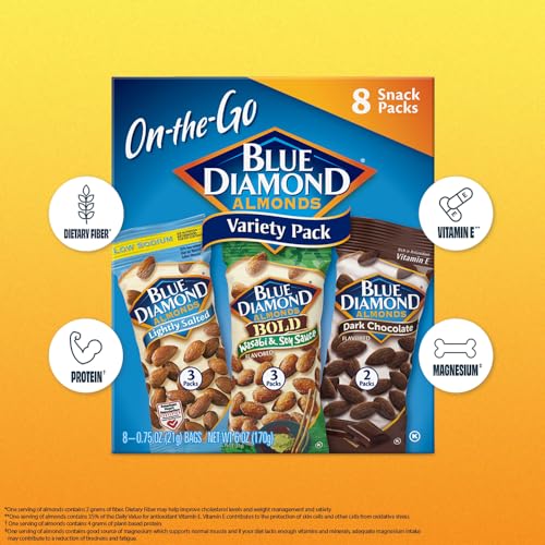 Blue Diamond Almonds Snack Nut Variety Pack, 0.75 oz