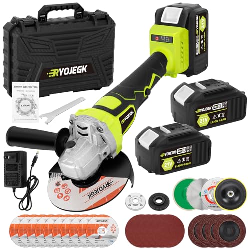 5" Cordless Angle Grinder with 21V Battery & Accessories