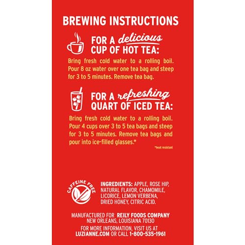 Luzianne Honeyed Peach Herbal Tea, 18 Bags