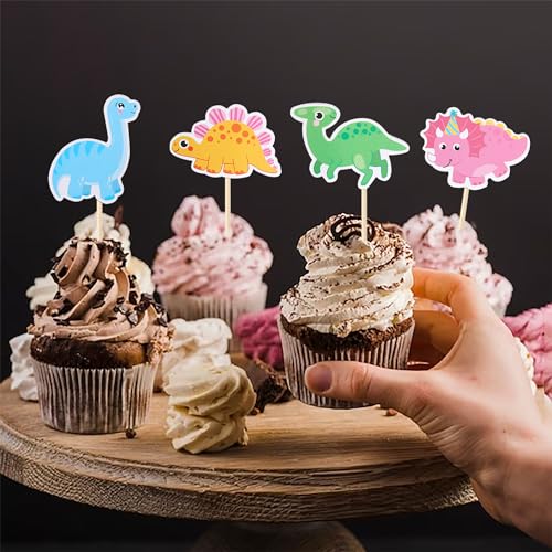 Dinosaur Cupcake Toppers Set for Dino Theme Party