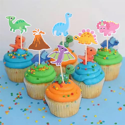 Dinosaur Cupcake Toppers Set for Dino Theme Party