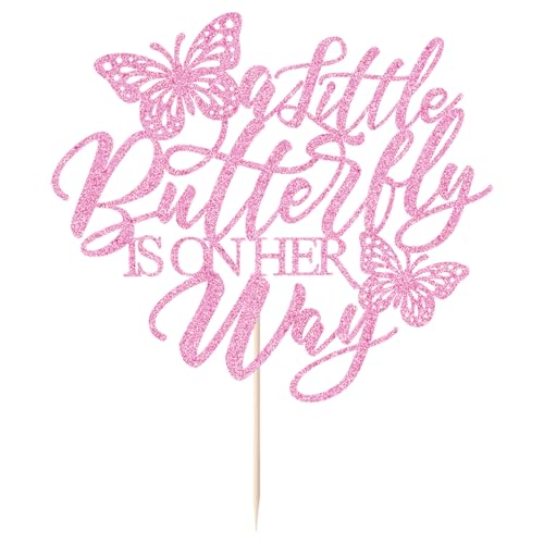 Butterfly Cake Topper for Baby Shower or Gender Reveal