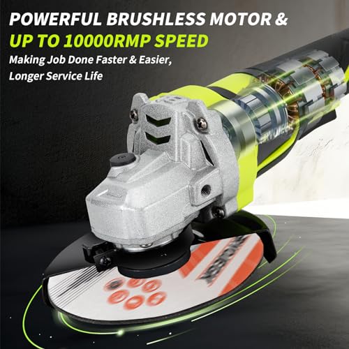 5" Cordless Angle Grinder with 21V Battery & Accessories