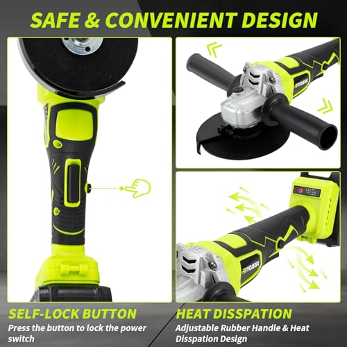 5" Cordless Angle Grinder with 21V Battery & Accessories