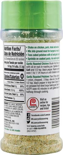 Lawry's Coarse Ground Parsley Garlic Salt, 11 Oz