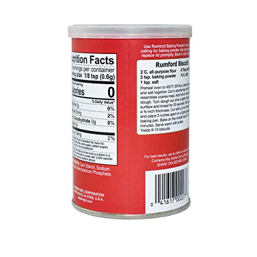 Rumford Double Action Baking Powder, 8.1 oz, Pack
