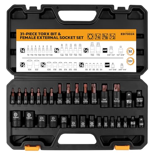 31-Piece Premium Torx Bit Socket Set, High Torque