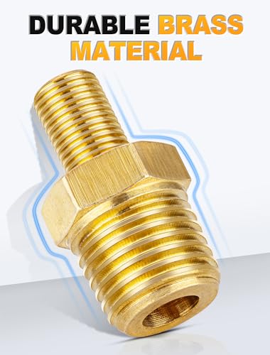 Brass Air Inflator Adapter, 1/4" NPT to Schrader Valve