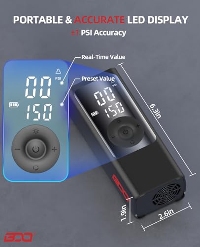 Portable BDO Tire Inflator: Upgrade 2.5X Faster 150PSI