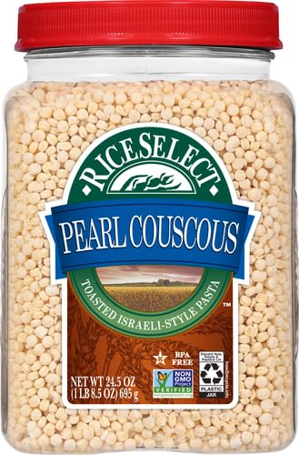 RiceSelect Pearl Couscous, Israeli-Style Wheat, Non-GMO, 24.5-Ounce Jar, 2-Pack
