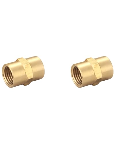 Brass Coupling Hex Head Pipe Fitting (Pack of 2)