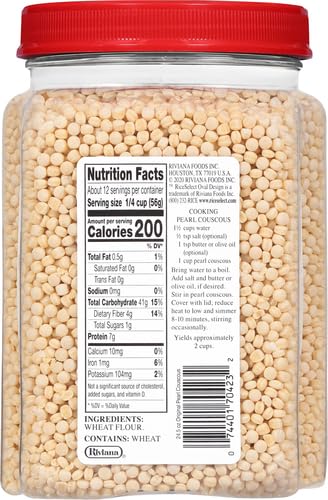 RiceSelect Pearl Couscous, Israeli-Style Wheat, Non-GMO, 24.5-Ounce Jar, 2-Pack