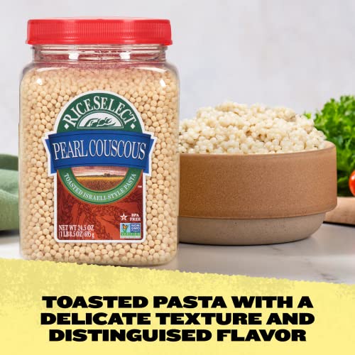 RiceSelect Pearl Couscous, Israeli-Style Wheat, Non-GMO, 24.5-Ounce Jar, 2-Pack