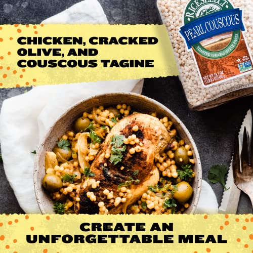 RiceSelect Pearl Couscous, Israeli-Style Wheat, Non-GMO, 24.5-Ounce Jar, 2-Pack