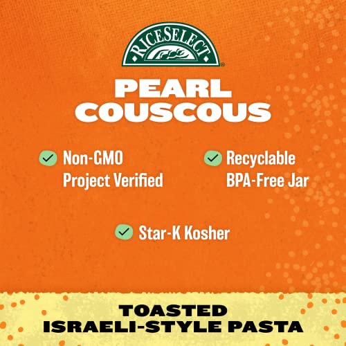 RiceSelect Pearl Couscous, Israeli-Style Wheat, Non-GMO, 24.5-Ounce Jar, 2-Pack