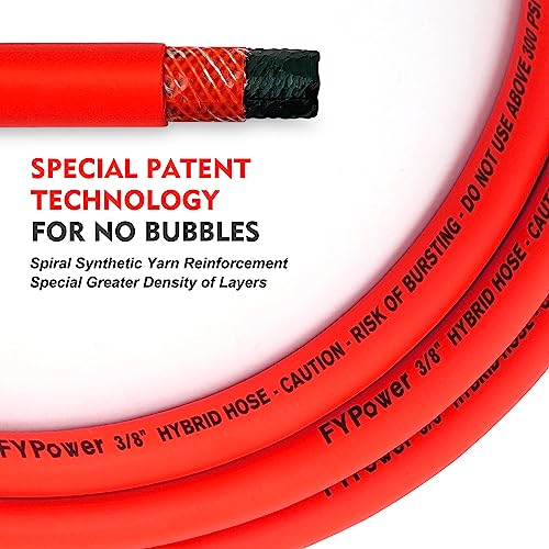 Red Flexible Air Compressor Whip Hose Kit, 6ft