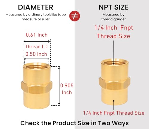Brass Coupling Hex Head Pipe Fitting (Pack of 2)