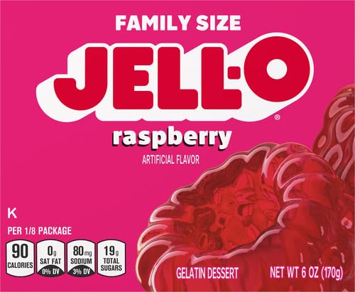 Jell-O Raspberry Gelatin Mix (6 oz Box, 3-Pack)