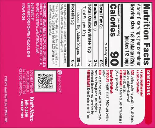 Jell-O Raspberry Gelatin Mix (6 oz Box, 3-Pack)